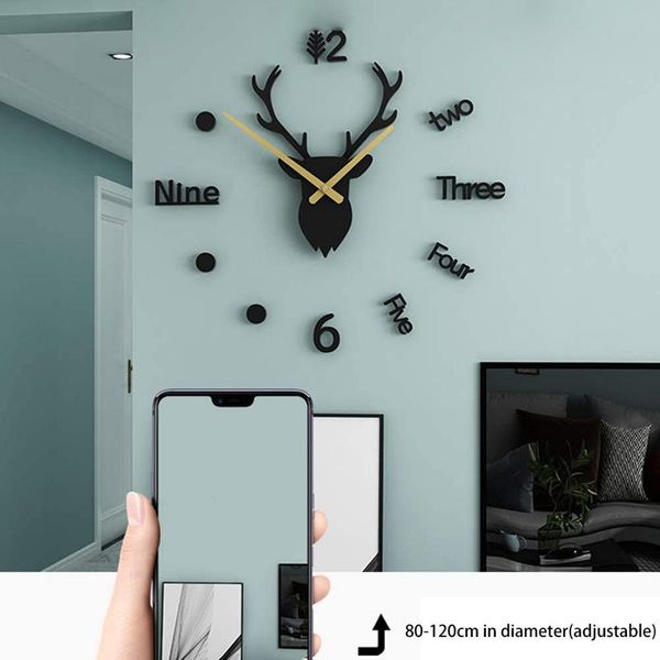 wall clocks 3d diy mirror clock large size frameless mute for home decor 
wall clocks 3d diy mirror clock large size frameless mute for home decor