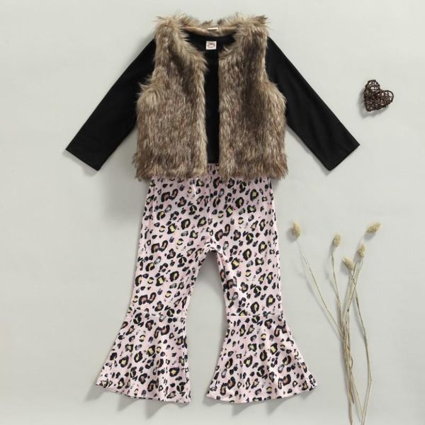 clothing sets girls casual three-piece clothes set, pullover, leopard printed pattern pants and faux fur waistcoat spring autumn, White
clothing sets girls casual three-piece clothes set, pullover, leopard printed pattern pants and faux fur waistcoat spring autumn, White