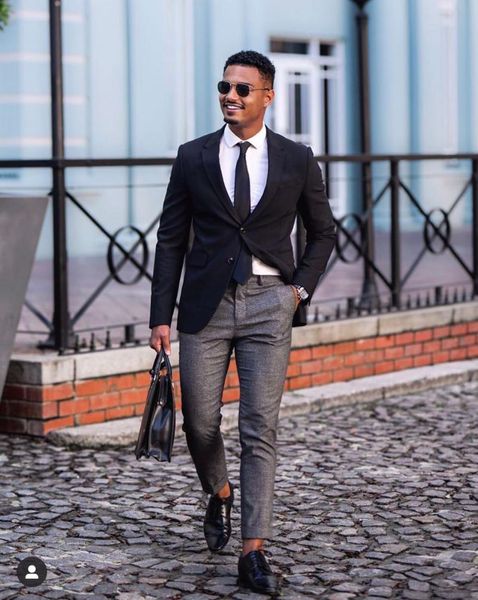 black jacket grey pant men suits casual wedding tuxedos groom business party prom blazer masculino slim fit 2 pieces men's & blazers, White;black
black jacket grey pant men suits casual wedding tuxedos groom business party prom blazer masculino slim fit 2 pieces men's & blazers, White;black