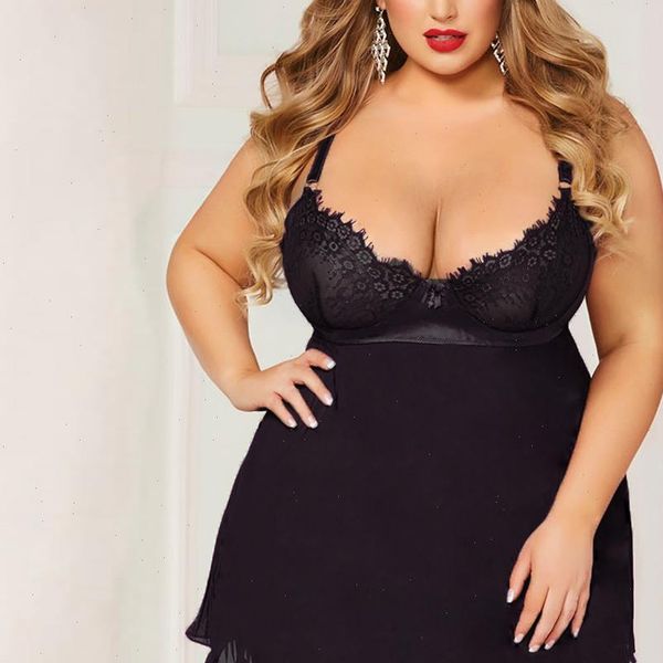 Nightdress Thong 2Pcs Women Sleepwear Plus Size S 3XL Pretty Babydoll Set Charming Lace Lingerie Sexy Underwear X, Black;red
Nightdress Thong 2Pcs Women Sleepwear Plus Size S 3XL Pretty Babydoll Set Charming Lace Lingerie Sexy Underwear X, Black;red