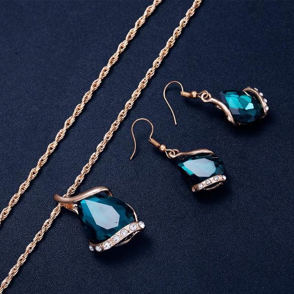 earrings & necklace fashion red blue cz stone wedding jewelry set geometric crystal pendant for women ne+ea accessories, Silver
earrings & necklace fashion red blue cz stone wedding jewelry set geometric crystal pendant for women ne+ea accessories, Silver