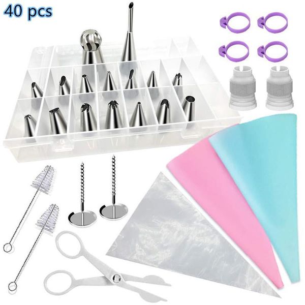 baking & pastry tools 40 pcs/set bag tips cleaning brush bags +16 nozzle set cake decorating kitchen diy icing piping cream
baking & pastry tools 40 pcs/set bag tips cleaning brush bags +16 nozzle set cake decorating kitchen diy icing piping cream