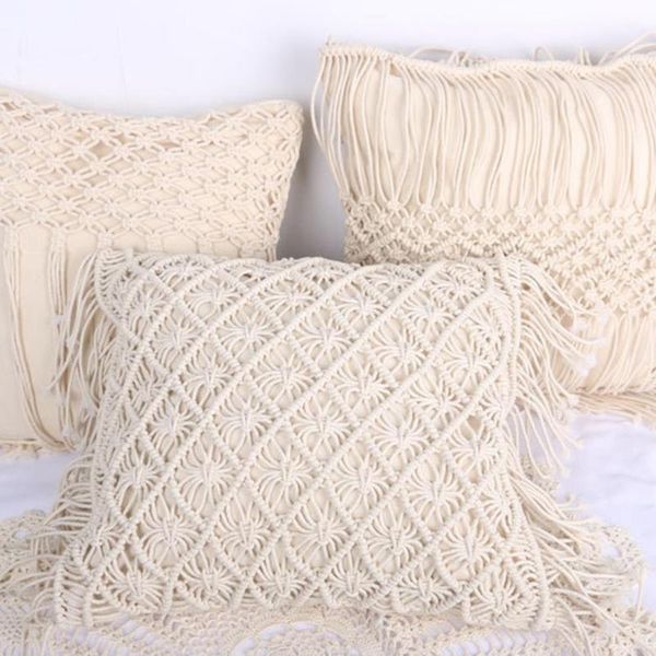 pillow hand-woven tassel pillow, sofa cushion cover, bedside decoration thick cotton thread rope wave, home bed
pillow hand-woven tassel pillow, sofa cushion cover, bedside decoration thick cotton thread rope wave, home bed