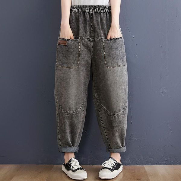 women's jeans summer casual boyfriend women pantalon trousers 2021 street style vintage loose female denim harem pants elastic wasit, Blue
women's jeans summer casual boyfriend women pantalon trousers 2021 street style vintage loose female denim harem pants elastic wasit, Blue