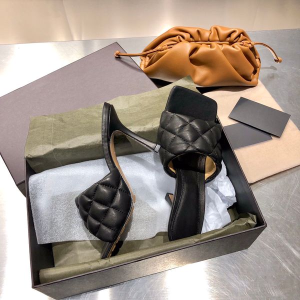 rubber lido mules sandals designer luxury women quilted sheep leather sandal square toe high heel mule nappa lambskin insole classics slippe, Black
rubber lido mules sandals designer luxury women quilted sheep leather sandal square toe high heel mule nappa lambskin insole classics slippe, Black