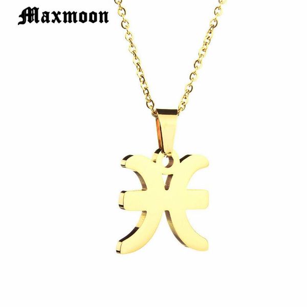 pendant necklaces maxmoon european women men gold-color stainless steel jewelry necklace pisces zodiac constellation signs, Silver
pendant necklaces maxmoon european women men gold-color stainless steel jewelry necklace pisces zodiac constellation signs, Silver