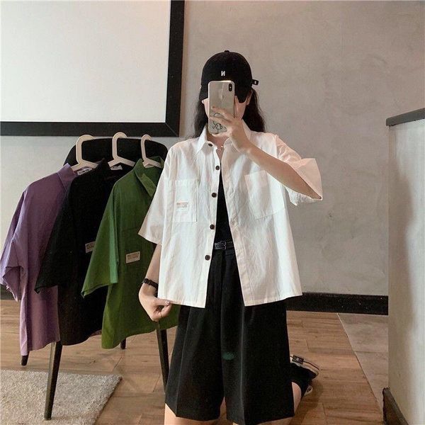 women's blouses & shirts ebaihui women short blouse solid summer sleeve turn down collar casual student female clothing white
women's blouses & shirts ebaihui women short blouse solid summer sleeve turn down collar casual student female clothing white