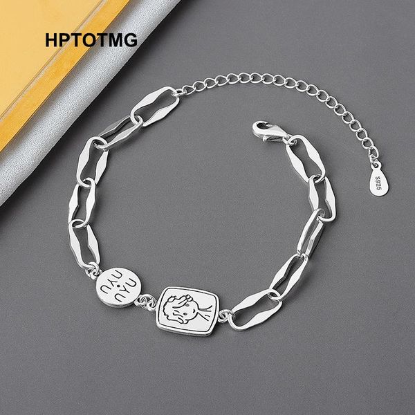 link, chain geometric punk wrist bracelets handmade vintage silver plated cartoon portrait bracelet for women birthday party jewelry gifts, Black
link, chain geometric punk wrist bracelets handmade vintage silver plated cartoon portrait bracelet for women birthday party jewelry gifts, Black