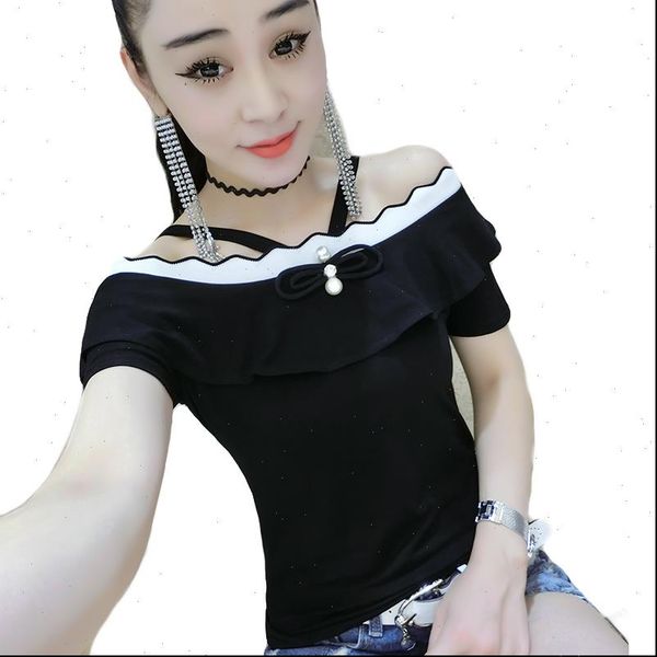 korean slash neck off shoulder womens summer cotton clothes camiseta mujer black white red gray pink t95103l
korean slash neck off shoulder womens summer cotton clothes camiseta mujer black white red gray pink t95103l