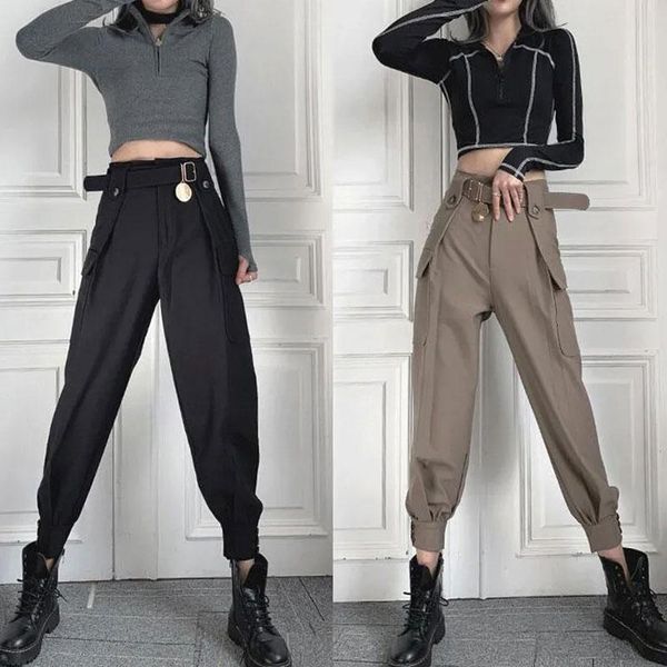 women's pants & capris cotton cargo 2021 harem fashion pocket jogging harajuku high waist street loose, Black;white
women's pants & capris cotton cargo 2021 harem fashion pocket jogging harajuku high waist street loose, Black;white