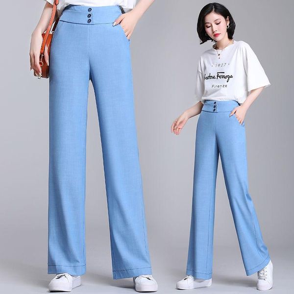 women's pants & capris 2021 summer women casual elastic high waist long female outwear fashion tencel blue jeans loose wide leg trouser, Black;white
women's pants & capris 2021 summer women casual elastic high waist long female outwear fashion tencel blue jeans loose wide leg trouser, Black;white