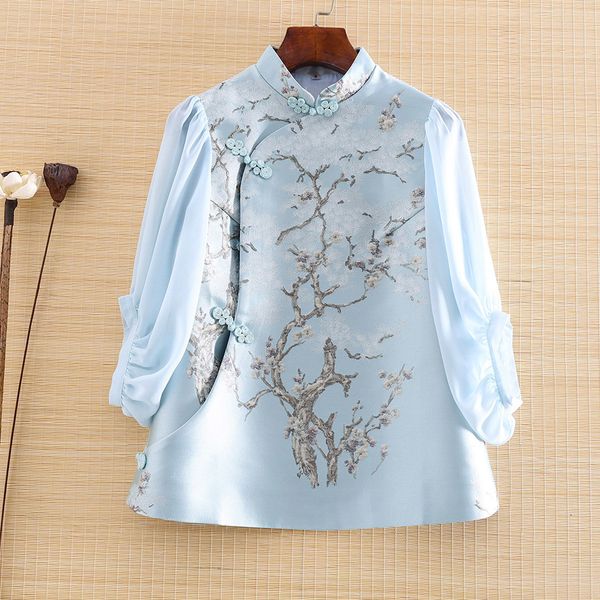 jackets high-end spring and summer chinese style jacquard blouse retro women fashion elegant loose lady shirt s-xxl, Black;brown
jackets high-end spring and summer chinese style jacquard blouse retro women fashion elegant loose lady shirt s-xxl, Black;brown
