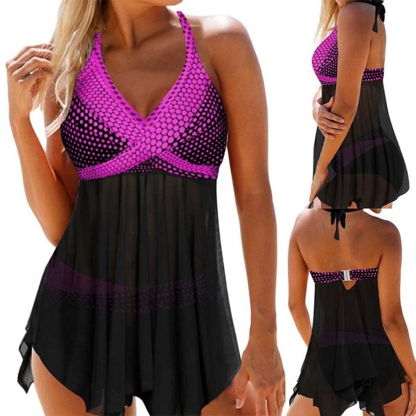 women print padded halter large hem swimdress briefs see through takini set featuring and stylish women's swimwear, White;black
women print padded halter large hem swimdress briefs see through takini set featuring and stylish women's swimwear, White;black
