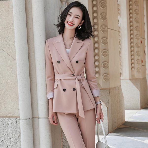 fashion girl size s-5xl pant suit women 2 piece set pink blue green black double breasted casual blazer with sash women's two pants, White
fashion girl size s-5xl pant suit women 2 piece set pink blue green black double breasted casual blazer with sash women's two pants, White