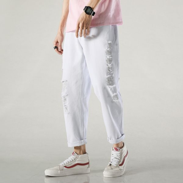 Summer White Jeans Mens Fashion Casual Ripped Jeans Pants Men Streetwear Wild Loose Hip Hop Hole Denim Trousers Mens -36
Summer White Jeans Mens Fashion Casual Ripped Jeans Pants Men Streetwear Wild Loose Hip Hop Hole Denim Trousers Mens -36