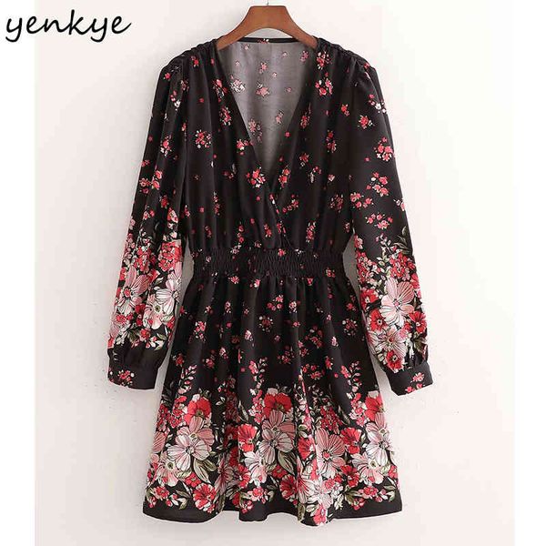 holiday summer dress women v neck long sleeve floral print robe femme elastic waist a-line casual mini vestido 210430, Black;gray
holiday summer dress women v neck long sleeve floral print robe femme elastic waist a-line casual mini vestido 210430, Black;gray