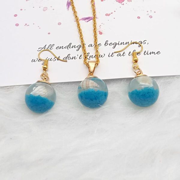 earrings & necklace miniature marine shell water glass bottle wishing ball handmade creation pendant jewelry set, Silver
earrings & necklace miniature marine shell water glass bottle wishing ball handmade creation pendant jewelry set, Silver