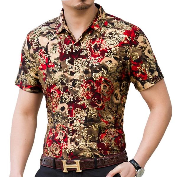 men's casual shirts 2021 fashion summer short sleeve mens clothing hawaiian gold bronzing print shirt for men streetwear dress 1010, White;black
men's casual shirts 2021 fashion summer short sleeve mens clothing hawaiian gold bronzing print shirt for men streetwear dress 1010, White;black
