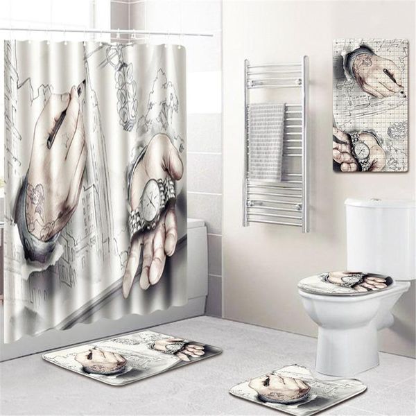 bath mats bathroom mat shower curtain non-slip door absorbent carpet five-piece set
bath mats bathroom mat shower curtain non-slip door absorbent carpet five-piece set