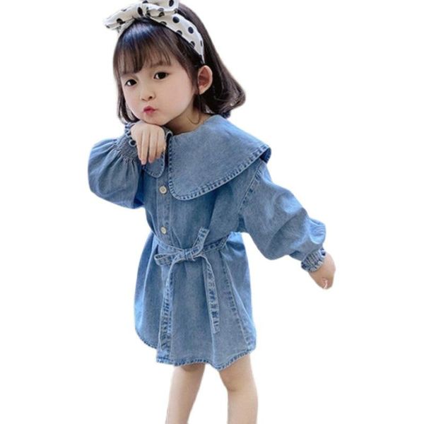 girl's dresses wlg kids girls dress spring fall denim blue solid ruffle baby girl fashion clothes for 2-6 years, Red;yellow
girl's dresses wlg kids girls dress spring fall denim blue solid ruffle baby girl fashion clothes for 2-6 years, Red;yellow