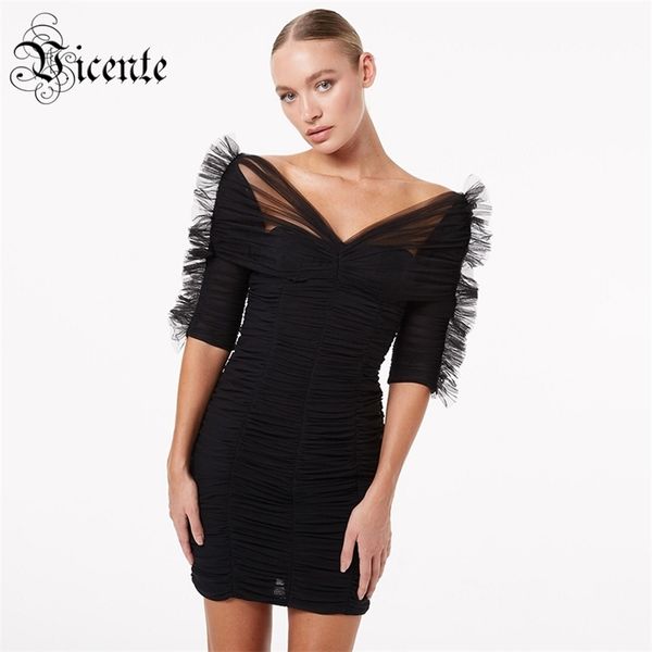 trendy draped voile design half sleeves v neck celebrity party club bandage black dress 210520, Black;gray
trendy draped voile design half sleeves v neck celebrity party club bandage black dress 210520, Black;gray