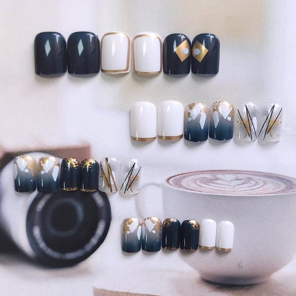 false nails 24pcs fake short with glue blue gold foil wear paragraph fashion manicure patch wearable nail, Red;gold
false nails 24pcs fake short with glue blue gold foil wear paragraph fashion manicure patch wearable nail, Red;gold