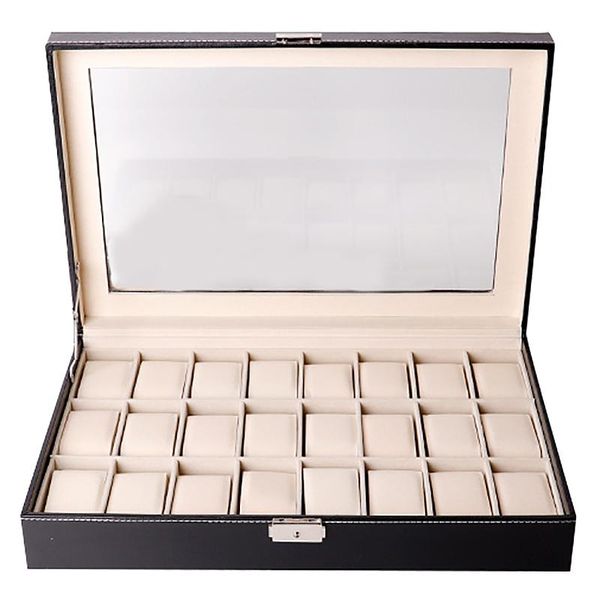 watch boxes & cases box organizer case for men women pu leather 24 slots display storage holder with glass lockable black, Black;blue
watch boxes & cases box organizer case for men women pu leather 24 slots display storage holder with glass lockable black, Black;blue