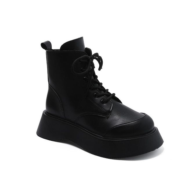 boots women platform leather med heel height increasing short boot fashion pumps shoes sizezip closure, Black
boots women platform leather med heel height increasing short boot fashion pumps shoes sizezip closure, Black
