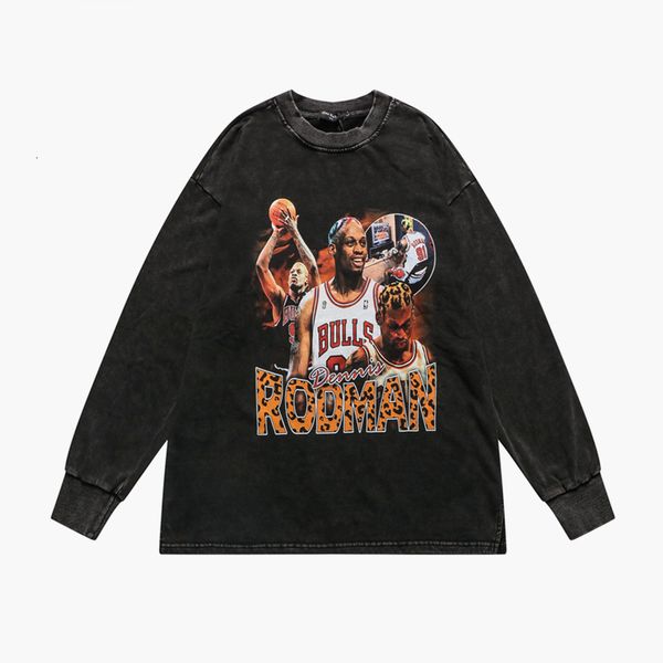 men's street fashion brand cotton washing water used figure digital direct spray printing long sleeve round neck loose pullover sweater, Black
men's street fashion brand cotton washing water used figure digital direct spray printing long sleeve round neck loose pullover sweater, Black