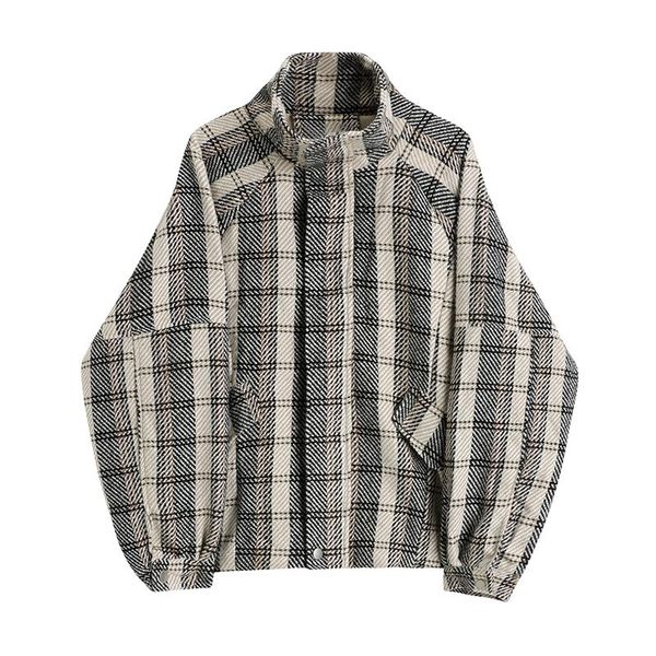 women's wool & blends jacket oversize plaid stitching outwear long sleeve loose fit fashion tide autumn winter 2021 2033-a, Black
women's wool & blends jacket oversize plaid stitching outwear long sleeve loose fit fashion tide autumn winter 2021 2033-a, Black
