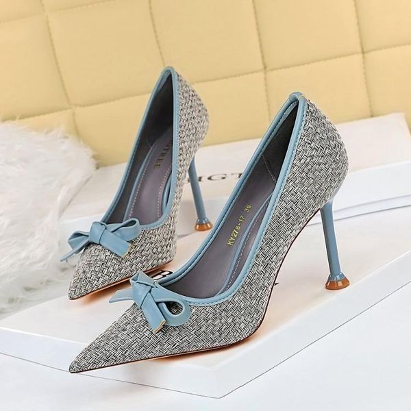 dress shoes 2021 korean version sweet high heels thin shallow mouth pointed woven color matching bow single, Black
dress shoes 2021 korean version sweet high heels thin shallow mouth pointed woven color matching bow single, Black