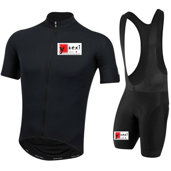 2021 summer mens cycling jersey and bib shorts suit, Black;red