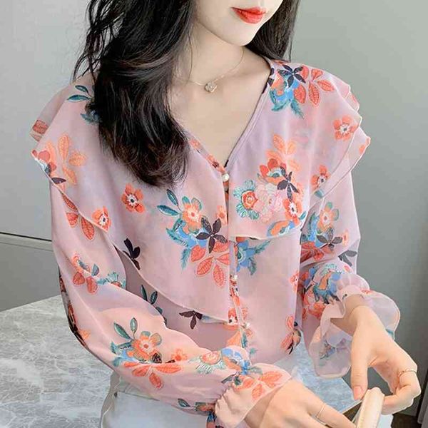 blouse women blusas mujer ruffles v-neck print chiffon blouse shirt women blouses long sleeve women shirts blusa d405 210602, White
blouse women blusas mujer ruffles v-neck print chiffon blouse shirt women blouses long sleeve women shirts blusa d405 210602, White