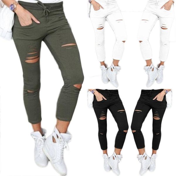 style pencil pants ripped women's leggings & capris, Black;white
style pencil pants ripped women's leggings & capris, Black;white