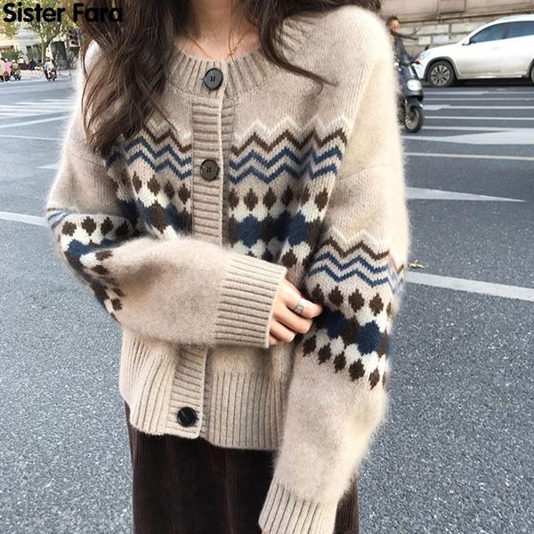 women's knits & tees sister fara spring 2021 spliced cardigan sweater women thicken o-neck loose coat winter single breasted casual fem, White
women's knits & tees sister fara spring 2021 spliced cardigan sweater women thicken o-neck loose coat winter single breasted casual fem, White