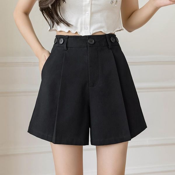 women's shorts ly varey lin summer women casual loose streetwear black green high waist wide leg button solid color ladies, White;black
women's shorts ly varey lin summer women casual loose streetwear black green high waist wide leg button solid color ladies, White;black