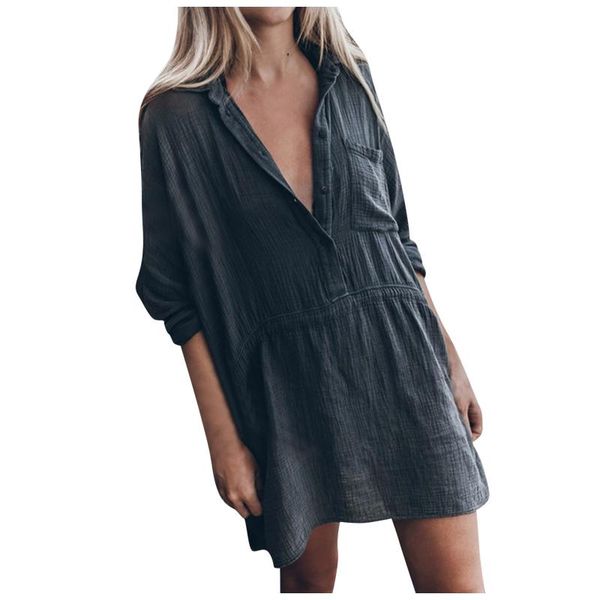 casual dresses women's sundresses long sleeve v-neck solid cotton linen wear streetwear summer dress lapel shirt, Black;gray
casual dresses women's sundresses long sleeve v-neck solid cotton linen wear streetwear summer dress lapel shirt, Black;gray