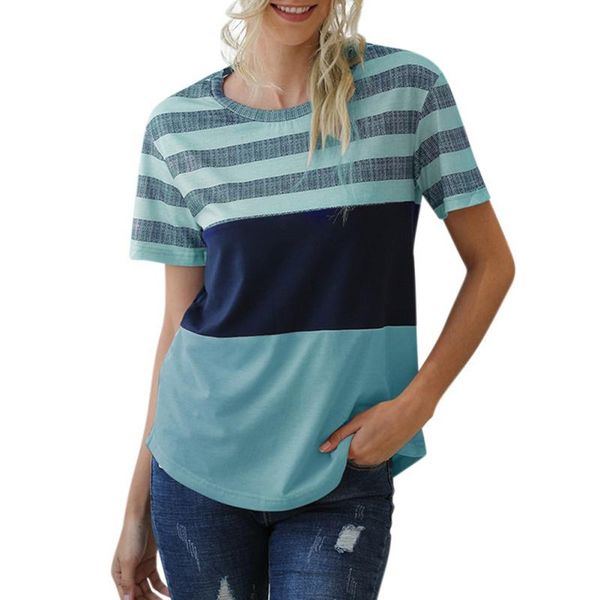 women's t-shirt summer european and american gradient, sexy, tight, high elasticity stitching contrast color casual, White
women's t-shirt summer european and american gradient, sexy, tight, high elasticity stitching contrast color casual, White