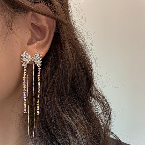 925 silver needle full diamond bow tassel fashion simple net red same earrings versatile earrings for women
925 silver needle full diamond bow tassel fashion simple net red same earrings versatile earrings for women