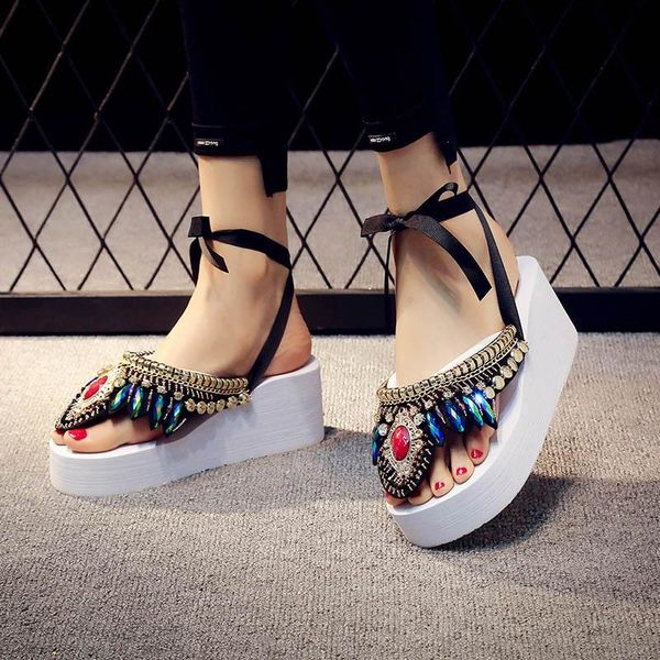 dress shoes 2021 spring summer bohemian women's slippers sandals national wind colored stone thick bottom beach, Black
dress shoes 2021 spring summer bohemian women's slippers sandals national wind colored stone thick bottom beach, Black