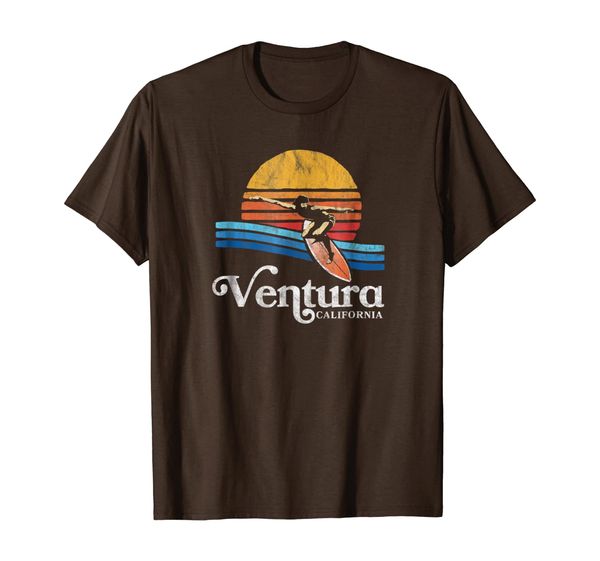 retro ventura california eighties beach bum surfer t-shirt, White;black