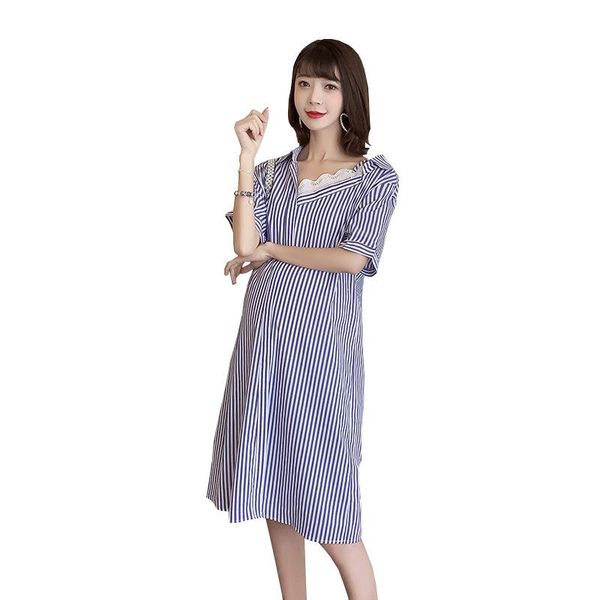 maternity dresses striped dress summer fashion lace patchwork turn-down collar clothes for pregnant women short sleeve pregnancy, White
maternity dresses striped dress summer fashion lace patchwork turn-down collar clothes for pregnant women short sleeve pregnancy, White