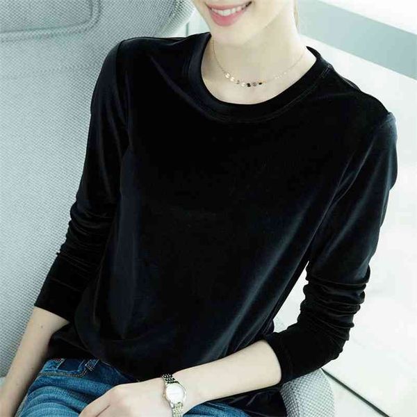 women's gold velvet autumn new korean long-sleeved women's t-shirt was thin round neck black inner long sleeve 210401, White
women's gold velvet autumn new korean long-sleeved women's t-shirt was thin round neck black inner long sleeve 210401, White