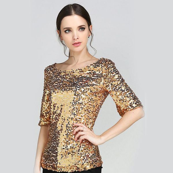 women's t-shirt sequins t-shirts basic beading tees loose half-sleeve stage show dance performance plus size, White
women's t-shirt sequins t-shirts basic beading tees loose half-sleeve stage show dance performance plus size, White