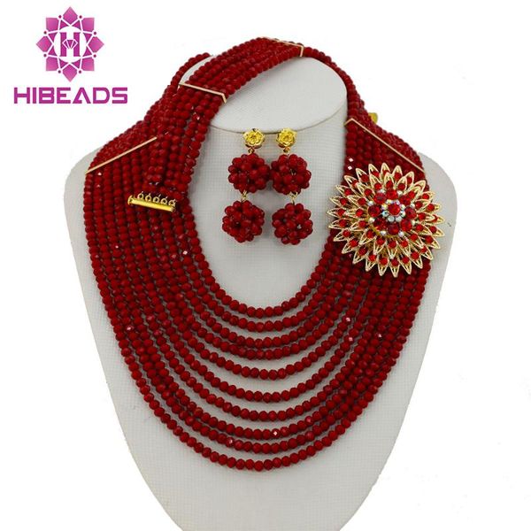 earrings & necklace red jewelry set for women selling wedding item abe105, Silver