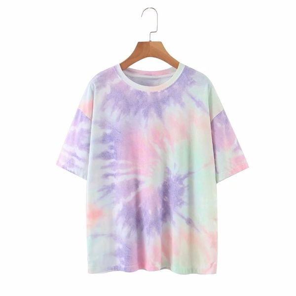 summer women tie dye printing knitting loose t shirt stylish lady o neck short sleeve t1353 210430, White
summer women tie dye printing knitting loose t shirt stylish lady o neck short sleeve t1353 210430, White