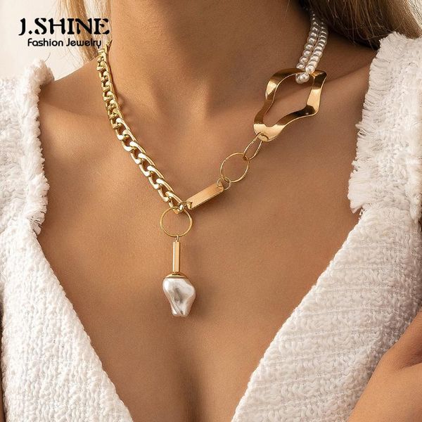 chains j.shine bohemian asymmetric cuban link chain necklace baroque pearl beaded pendant choker chunky fashion jewelry, Silver
chains j.shine bohemian asymmetric cuban link chain necklace baroque pearl beaded pendant choker chunky fashion jewelry, Silver