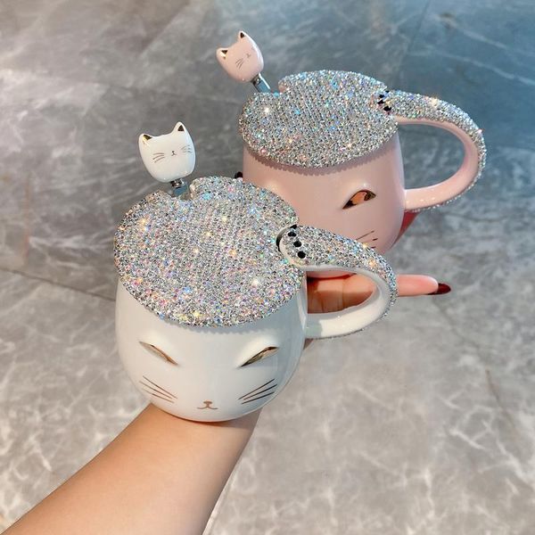 water bottles mug coffee cup with cover spoon included crystal metal cartoon cute cat portable outdoor for gifts
water bottles mug coffee cup with cover spoon included crystal metal cartoon cute cat portable outdoor for gifts