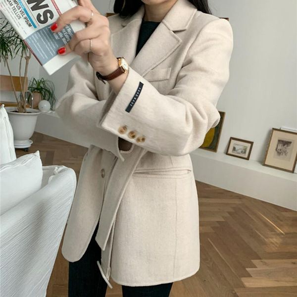 women's suits & blazers woolen overcoat cashmere jackets autumn winter baggy thickening warm female pure manual senior brand blazer co, White;black
women's suits & blazers woolen overcoat cashmere jackets autumn winter baggy thickening warm female pure manual senior brand blazer co, White;black