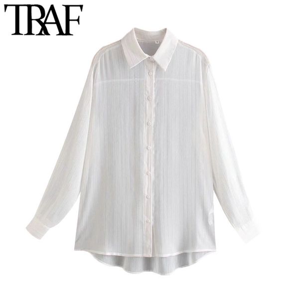 traf women fashion semi-sheer metallic thread striped blouses vintage long sleeve button-up female shirts chic 210415, White
traf women fashion semi-sheer metallic thread striped blouses vintage long sleeve button-up female shirts chic 210415, White